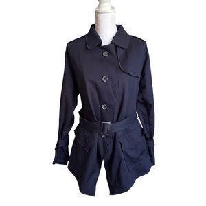 Simply Vera Blue Button Front Jacket Belted Vera Wang Size Large